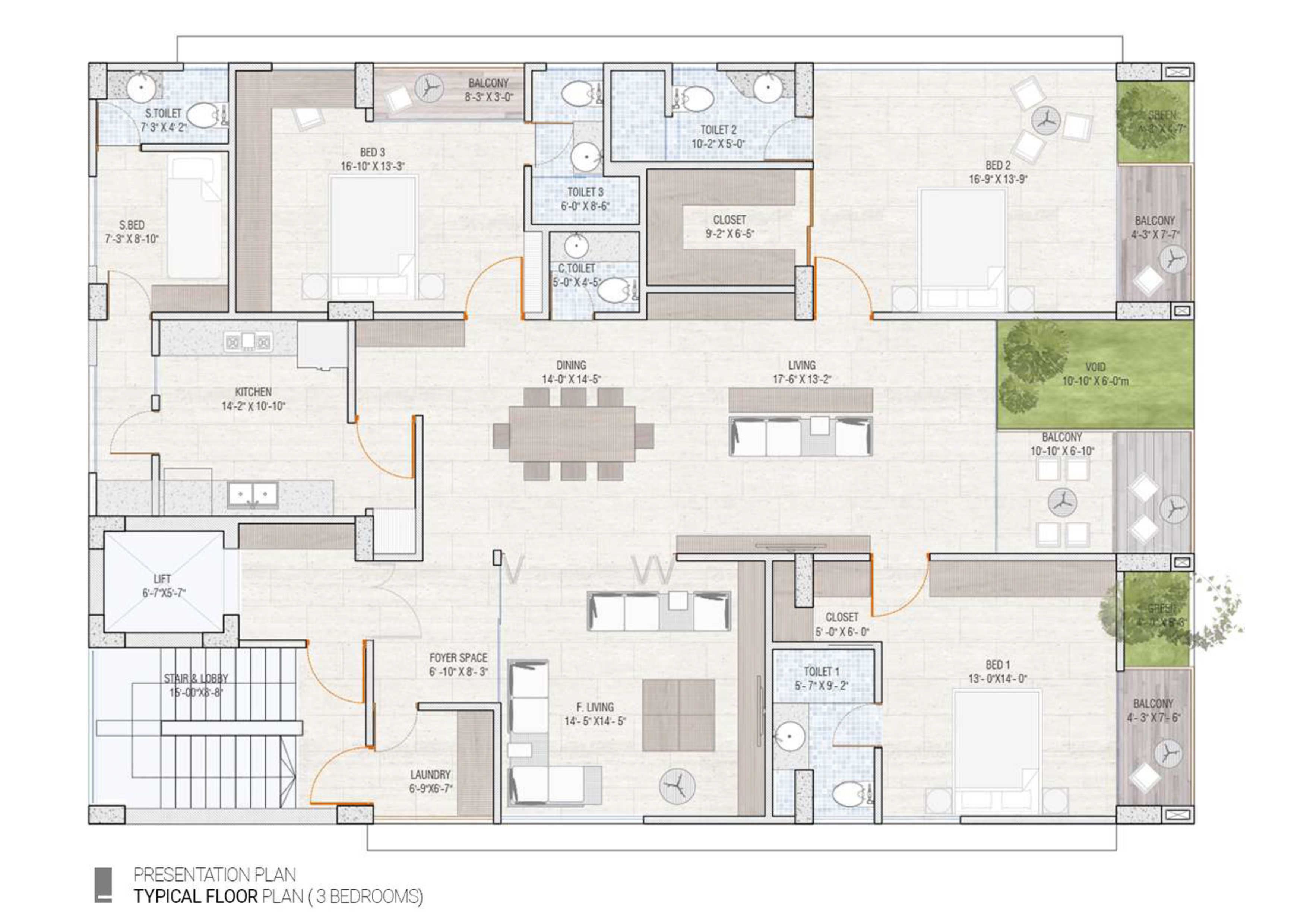 Typical 3 Bed Room
